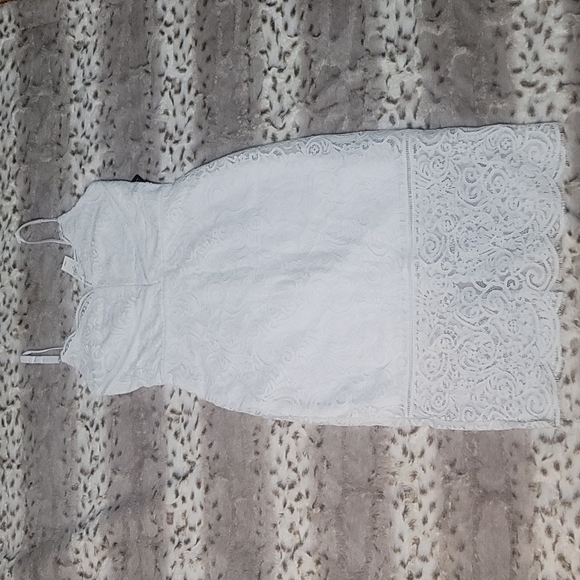 NWT EXPRESS Scalloped Lace Midi Sheath Dress - Picture 4 of 15